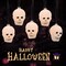 Halloween Skull String Lights, 8.5Ft Outdoor Halloween Decorative Lights with 10 White Ghost Heads, Connectable Hanging Skull Lights for Indoor & Outdoor Patio Party Holiday Decor, Black Wire (Ghost Lights)